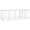 Outdoor Dog Kennel Galvanized Steel with Roof 130.2 ft¬≤