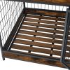 Furniture Dog Cage Crate with Double Doors. Antique Brown,38.78'' W x 27.36'' D x 32.17'' H.