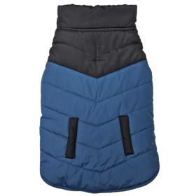 Fashion Pet Reversible Color Block Puffer Dog Jacket Blue (Option: XXLarge)