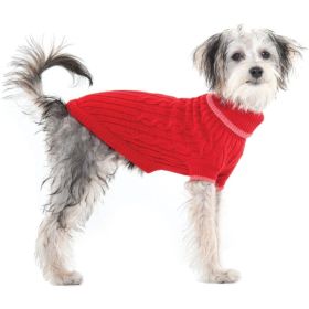 Fashion Pet Cable Knit Dog Sweater (Option: Red  XLarge (24")