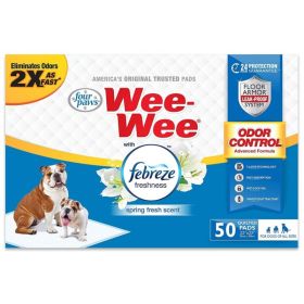 Four Paws Wee (Option: Wee Pads  Febreze Freshness  50 Count)