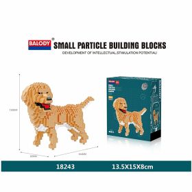 Cartoon Dog Building Blocks Mini Dachshund Poodle Doberman Model Children's Toy Gift Dog Pet Building Blocks (Color: 18243, size: With box)