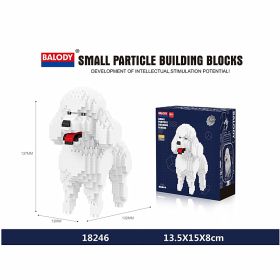 Cartoon Dog Building Blocks Mini Dachshund Poodle Doberman Model Children's Toy Gift Dog Pet Building Blocks (Color: 18246, size: With box)