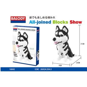 Cartoon Dog Building Blocks Mini Dachshund Poodle Doberman Model Children's Toy Gift Dog Pet Building Blocks (Color: 16042, size: With box)