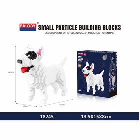 Cartoon Dog Building Blocks Mini Dachshund Poodle Doberman Model Children's Toy Gift Dog Pet Building Blocks (Color: 18245, size: With box)