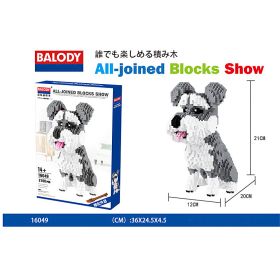 Cartoon Simulation Pet Dog Building Blocks Mini Dachshund Poodle Doberman Model Children's Toy Gift Dog Pet Building Blocks (Color: 16049, size: With box)