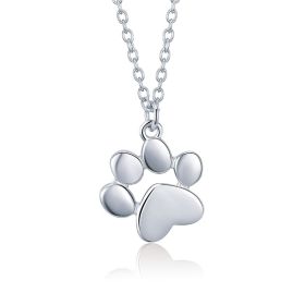 Gold Silver Cat Paw Necklace Dog Footprint Pendant Chain for Women Gift Cute Animal Jewelry SCN275 (Gem Color: SCN275-2, Ships From: China)