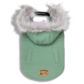 Touchdog 'Eskimo-Swag' Duck-Down Parka Dog Coat (Color: Mint Green, size: X-Large)