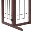 38"-71" Adjustable Wooden Pet Gate for Dogs, Indoor Freestanding Dog Fence for Doorways, Stairs, Deep Brown